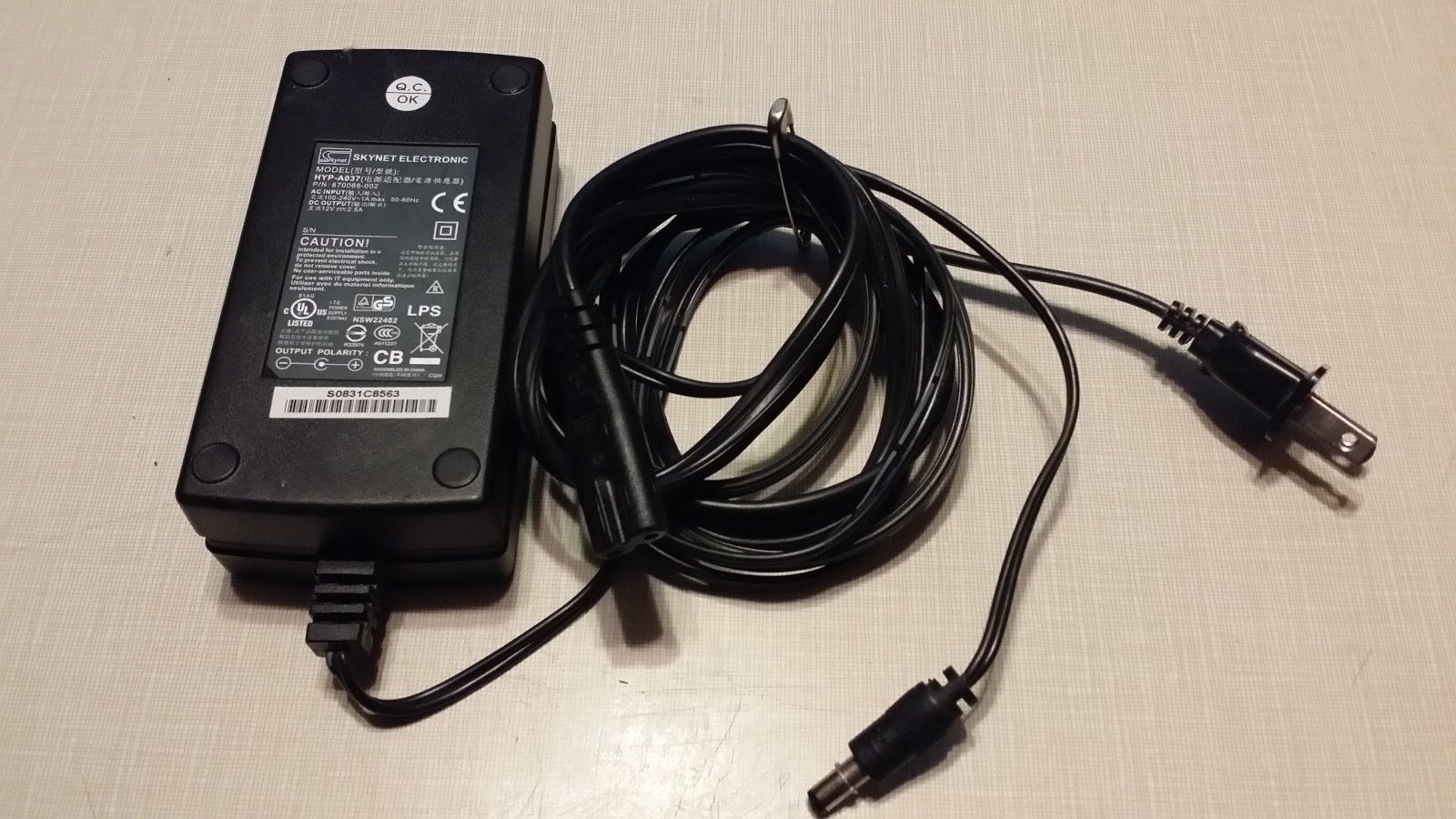 *100% Brand NEW* 12VDC 2.5A AC ADAPTER SKYNET ELECTRONIC 870066-002 HYP-A037 POWER SUPPLY